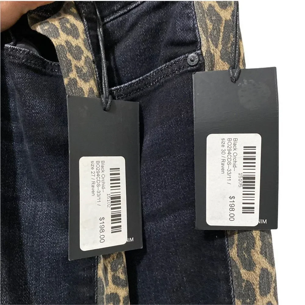 Black Orchid Gisele High Rise Super Skinny Jeans Side Stripes in Raven 27 $198